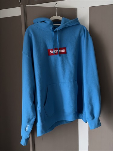 Supreme box logo - logo, cyan