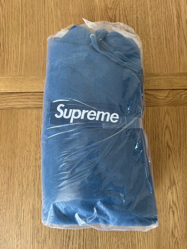 Supreme box logo hoodie blue - logo,